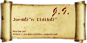 Jordán Ildikó névjegykártya